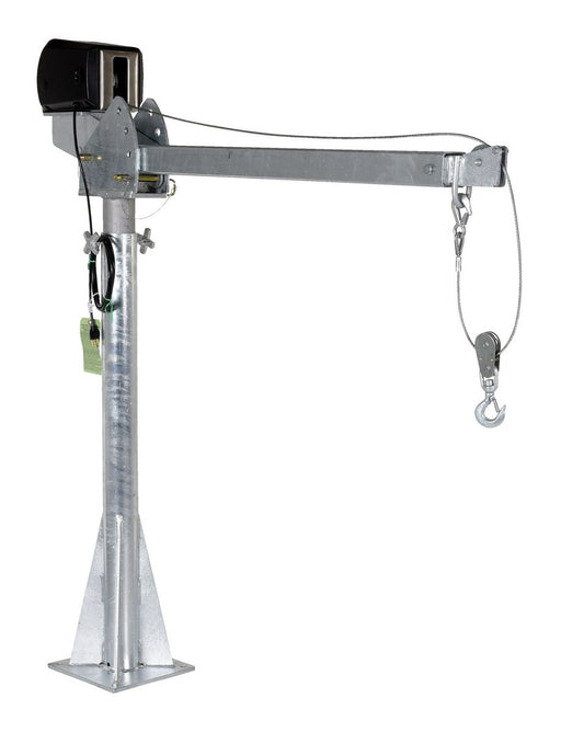 Vestil WTJ-20-4-AC-GAL Galvanized Steel AC Powered Jib Crane 4-7 ft. Boom 2,000 lb. Capacity Gray