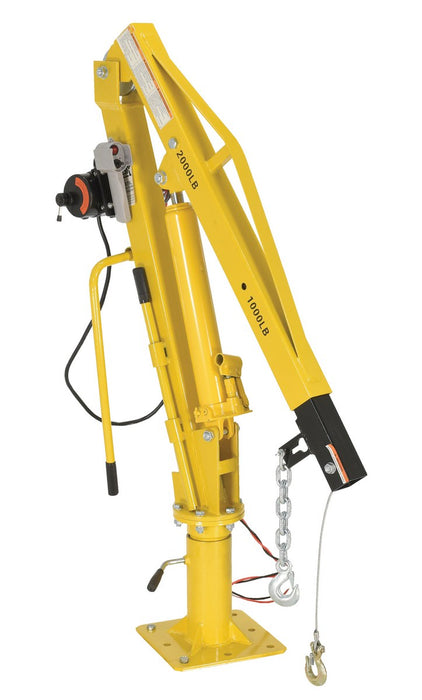 Vestil WTJ-4-DC Steel DC Powered Winch Truck Jib Crane 44 in. Reach 1,000 lb. Extended Capacity Yellow