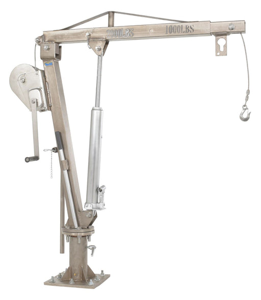 Vestil WTJ-4-SS Stainless Steel Winch Truck Jib Crane 52 in. Reach 1,000 lb. Extended Capacity Silver