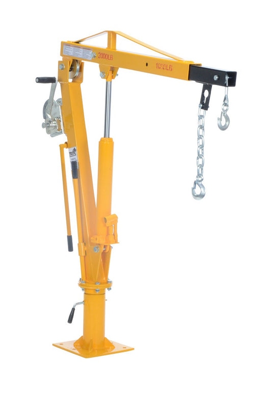 Vestil WTJ-4 Steel Winch Truck Jib Crane 44 in. Reach 1,000 lb. Extended Capacity Yellow