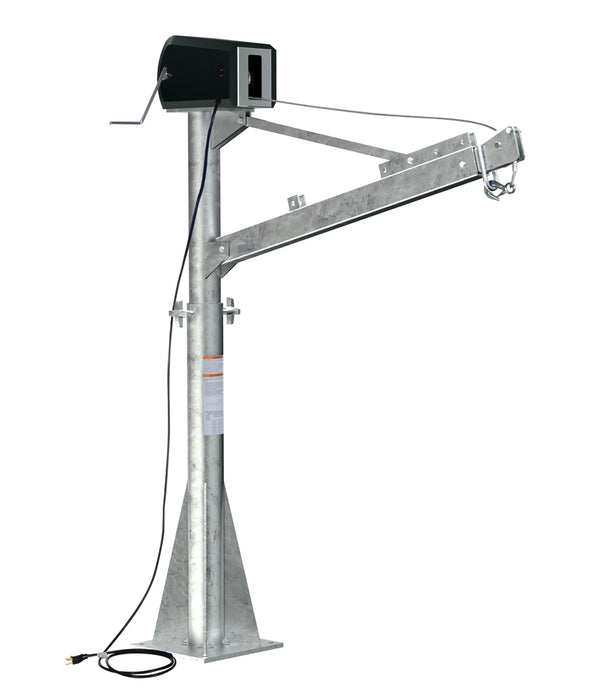 Vestil WTJ-E-15-3-AC-GAL Galvanized Steel AC Powered Jib Crane 3-1/2 to 5-1/2 ft. Boom 1,500 lb. Capacity Gray