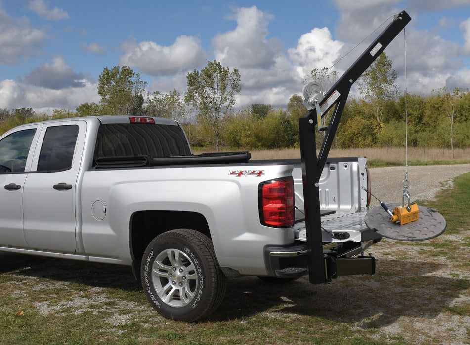 Vestil WTJ-HITCH-ML-6 steel hitch mounted truck jib crane with magnet - view 2