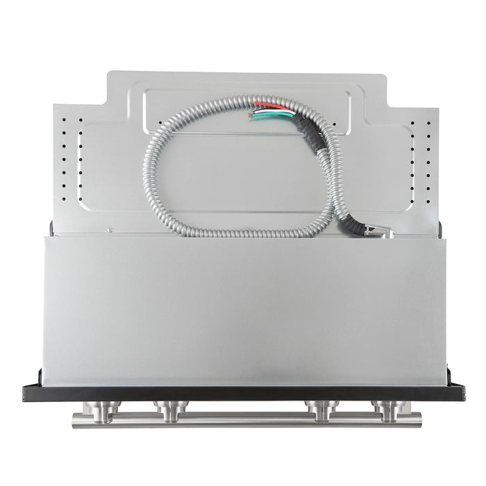 Forno Vomero 30-Inch Double Wall Oven with 10 cu.ft Total Capacity in Black with Stainless Steel Handle (FBOEL1324-30BLK)