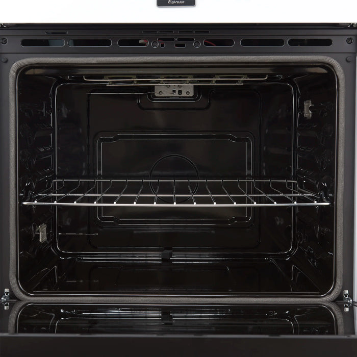 Forno 2-Piece Appliance Package - 30-Inch Vomero Double Wall Oven & 30-Inch Microwave Oven in White with Antique Brass Handle