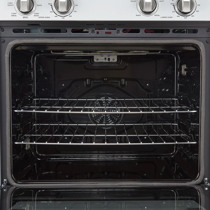 Forno Vomero 30-Inch Double Wall Oven with 10 cu.ft Total Capacity in White with Stainless Steel Handle (FBOEL1324-30WHT)