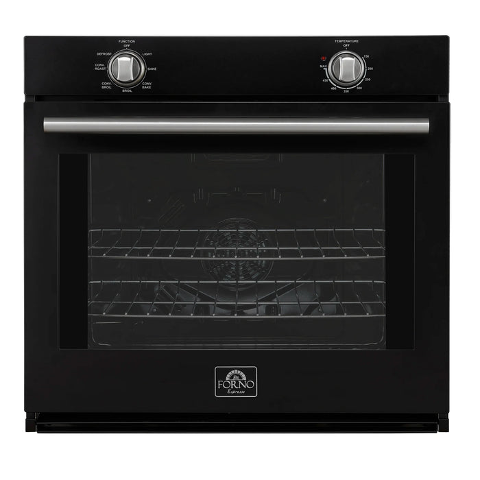 Forno Vomero 30-Inch Wall Oven with 5 cu.ft Total Capacity in Black with Stainless Steel Handle (FBOEL1370-30BLK)