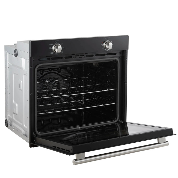Forno Vomero 30-Inch Wall Oven with 5 cu.ft Total Capacity in Black with Stainless Steel Handle (FBOEL1370-30BLK)