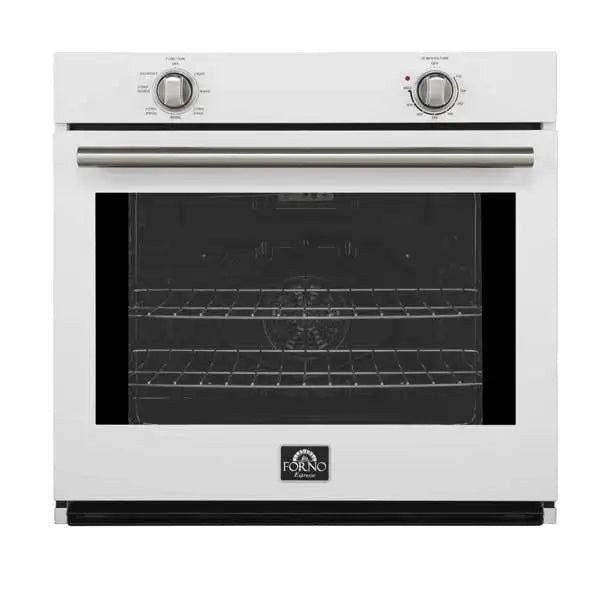 Forno Vomero 30-Inch Wall Oven with 5 cu.ft Total Capacity in White with Stainless Steel Handle (FBOEL1370-30WHT)