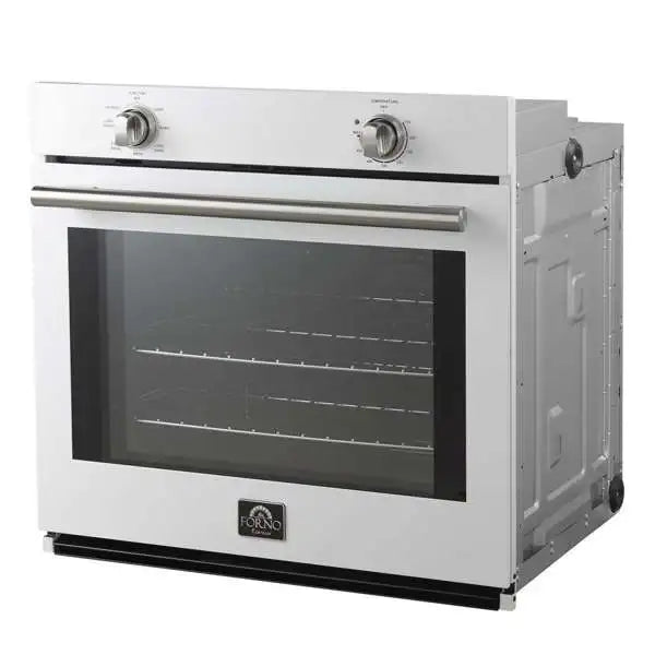 Forno Vomero 30-Inch Wall Oven with 5 cu.ft Total Capacity in White with Stainless Steel Handle (FBOEL1370-30WHT)