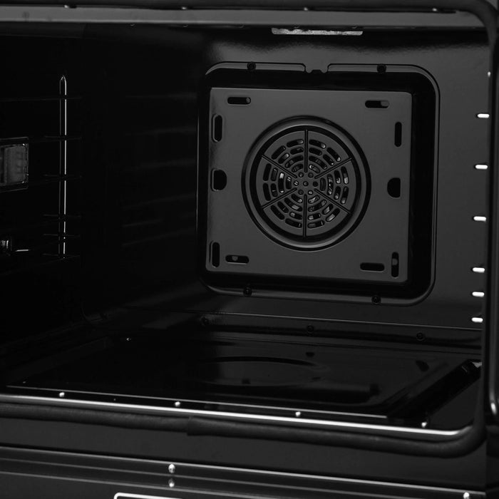 Forno Asti 30-Inch French Door Electric Wall Oven in Black with Antique Brass Trim (FBOEL1333-30BLK)