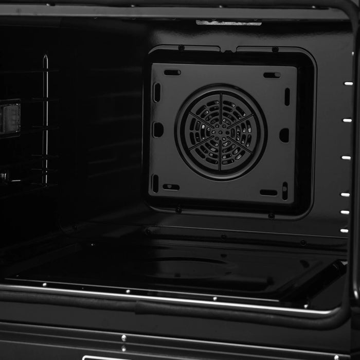 Forno Asti 30-Inch Double Electric Wall Oven with Upper French Doors in Black with Antique Brass Trim (FBOEL1340-30BLK)