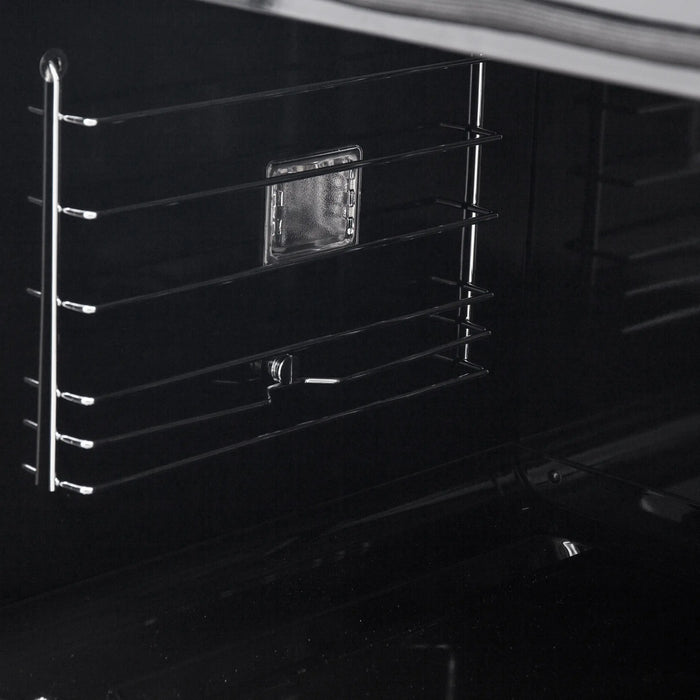 Forno Asti 30-Inch Double Electric Wall Oven with Upper French Doors in Black with Antique Brass Trim (FBOEL1340-30BLK)