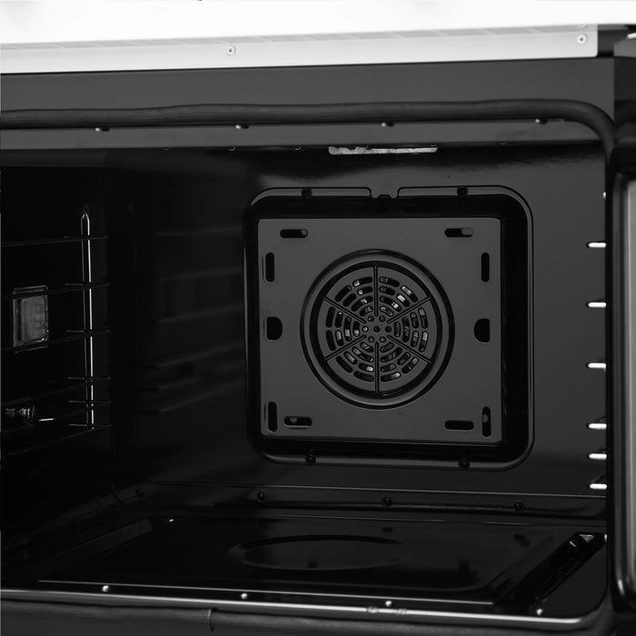 Forno Asti 30-Inch French Door Electric Wall Oven in White with Antique Brass Handles (FBOEL1333-30WHT)