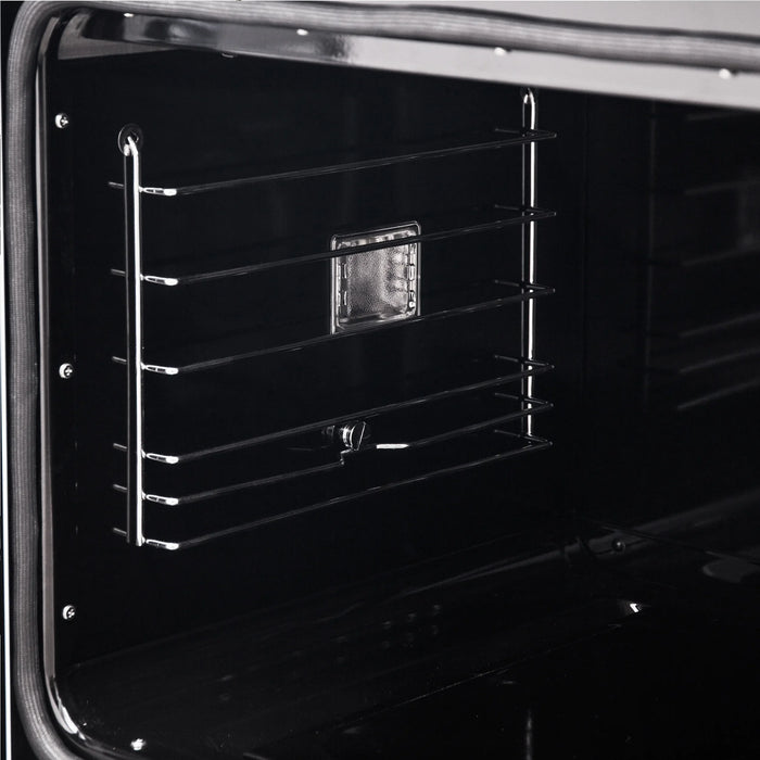 Forno Asti 30-Inch French Door Electric Wall Oven in White with Antique Brass Handles (FBOEL1333-30WHT)