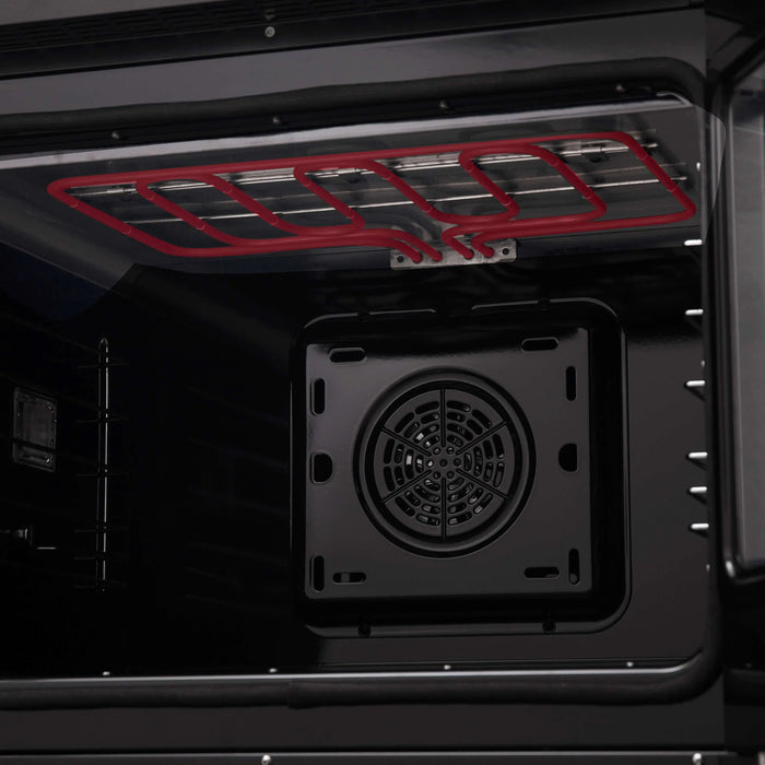 Forno Asti 30-Inch French Door Electric Wall Oven in Black with Antique Brass Trim (FBOEL1333-30BLK)