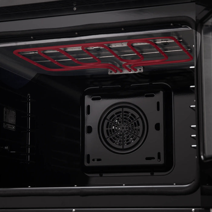 Forno Asti 30-Inch Double Electric Wall Oven with Upper French Doors in Black with Antique Brass Trim (FBOEL1340-30BLK)