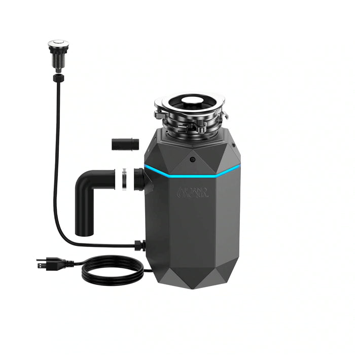 Forno Acqua BrightDiamond Black Onyx 1HP Super Quiet Garbage Disposal Corded with Motion... Kitchen Appliance - Dimensions