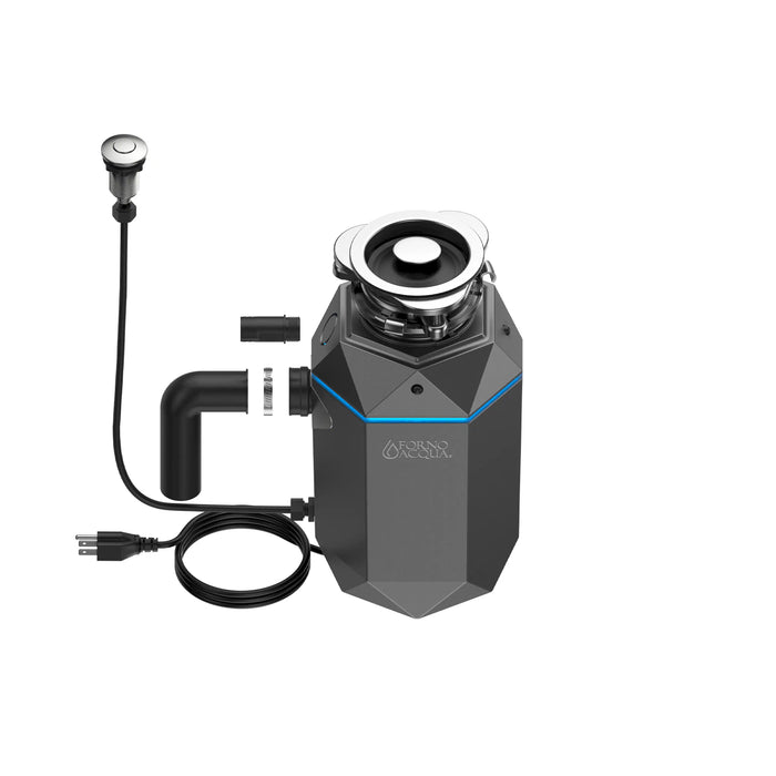 Forno Acqua BrightDiamond Black Onyx 3/4HP Super Quiet Garbage Disposal Corded with Motion... Kitchen Appliance - Dimensions