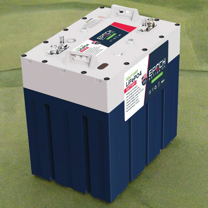 Epoch 48V 30Ah golf cart battery — top view