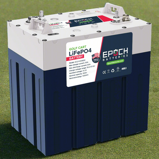 Epoch 48V 30Ah golf cart battery — side profile