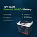 Epoch 12V 50Ah Essential Series LiFePO4 battery — installation example