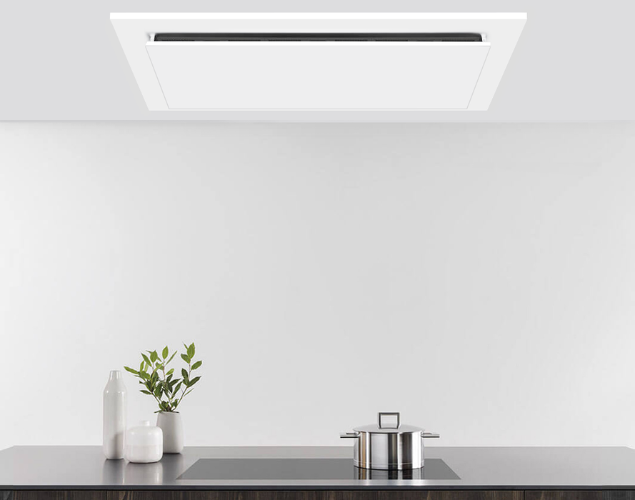 600 CFM White Flush Ceiling Mount Range Hood - VICTORY Sunset