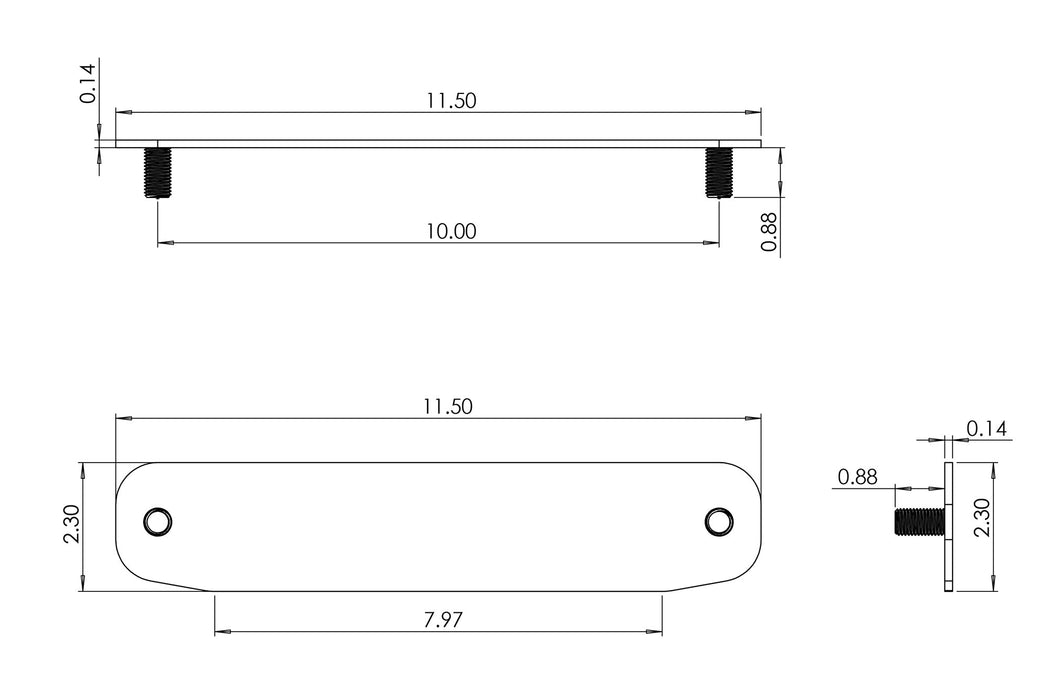 DV8 Offroad Winch Fairlead Cover Plate – dimensions diagram, image 8 of 11