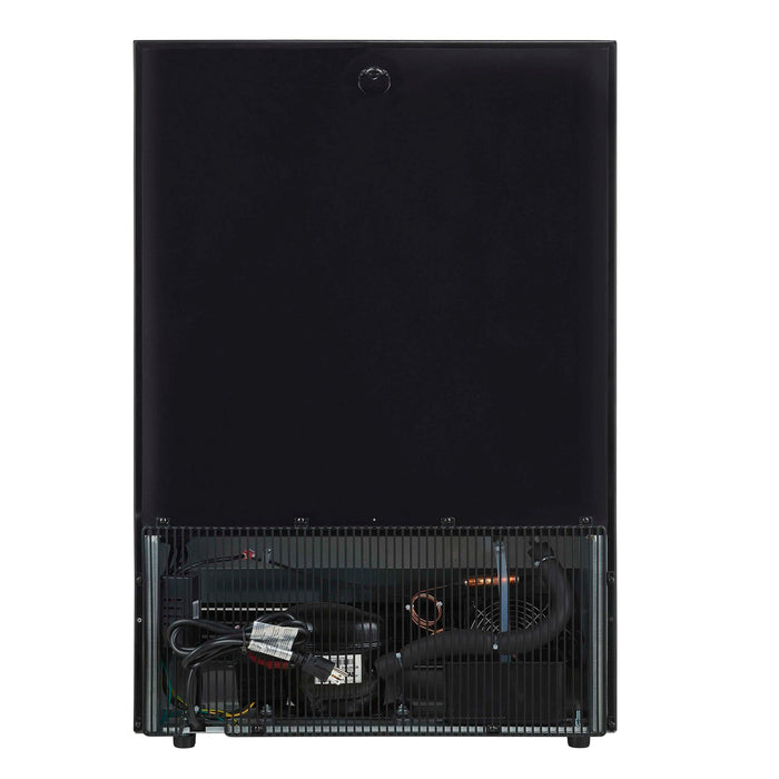 Forno Frescolino 24-Inch Beverage Cooler in Black with Antique Brass Handle, with LED Lighting, Triple Glass Door, 188 Can Capacity, Built-In or Freestanding (FWCDR6665-24BLK)