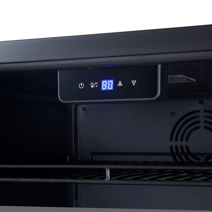 Forno Frescolino 24-Inch Beverage Cooler in White with Antique Brass Handle, with LED Lighting, Triple Glass Door, 188 Can Capacity, Built-In or Freestanding (FWCDR6665-24WHT)