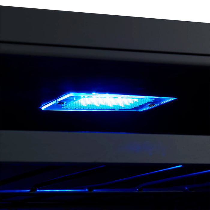 Forno Bachino 24-Inch Wine Cooler in Black with Antique Brass Handle, with LED Lighting, Triple Glass Door, & 51 Bottle Capacity (FWCDR6634-24BLK)