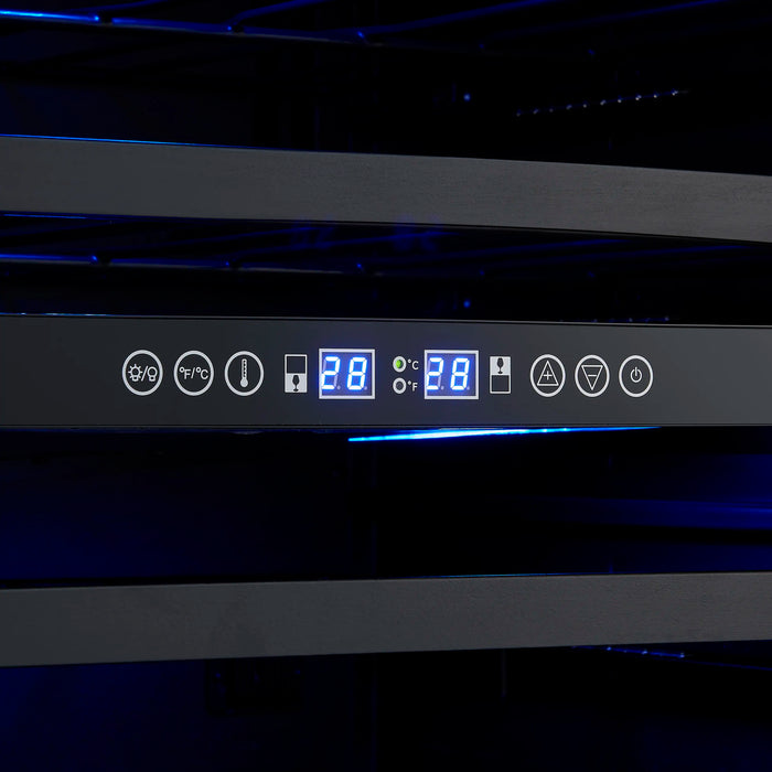 Forno Bachino 24-Inch Wine Cooler in Stainless Steel with LED Lighting, Triple Glass Door, & 51 Bottle Capacity (FWCDR6634-24S)