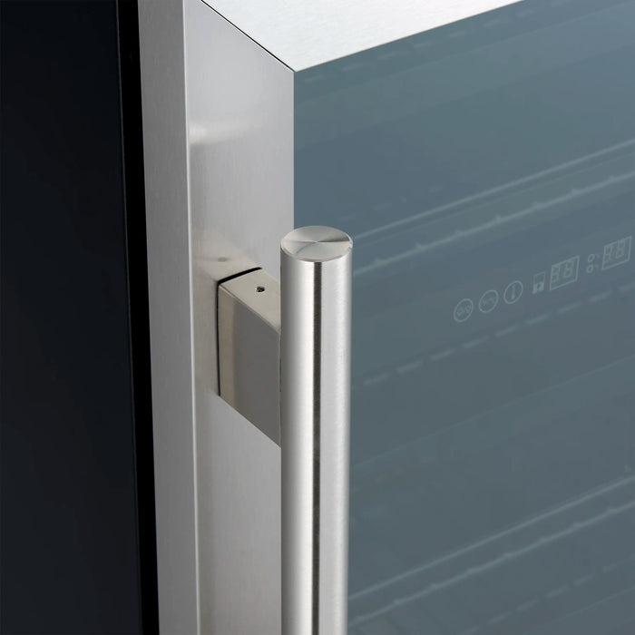 Forno Bachino 24-Inch Wine Cooler in Stainless Steel with LED Lighting, Triple Glass Door, & 51 Bottle Capacity (FWCDR6634-24S)