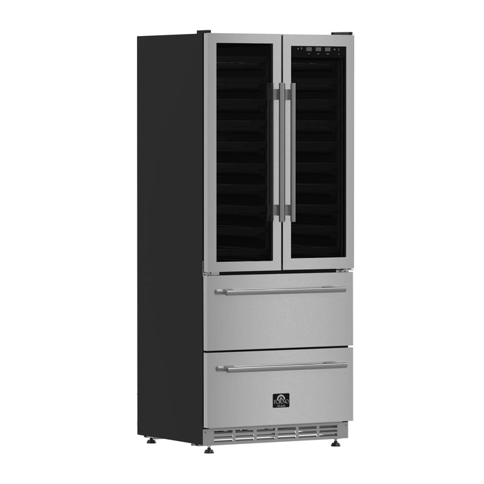 Forno Campania 32-Inch 17.7 cu.ft. Wine Cooler and Beverage Refrigerator Drawer in Stainless Steel (FWCDR6635-32S)