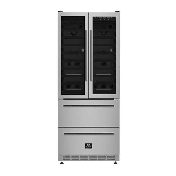 Forno Campania 32-Inch 17.7 cu.ft. Wine Cooler and Beverage Refrigerator Drawer in Stainless Steel (FWCDR6635-32S)