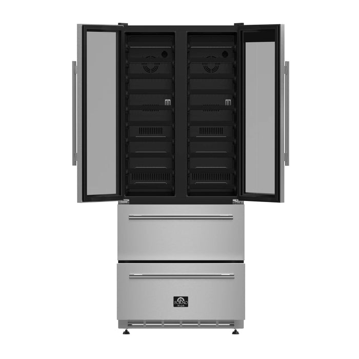 Forno Campania 32-Inch 17.7 cu.ft. Wine Cooler and Beverage Refrigerator Drawer in Stainless Steel (FWCDR6635-32S)
