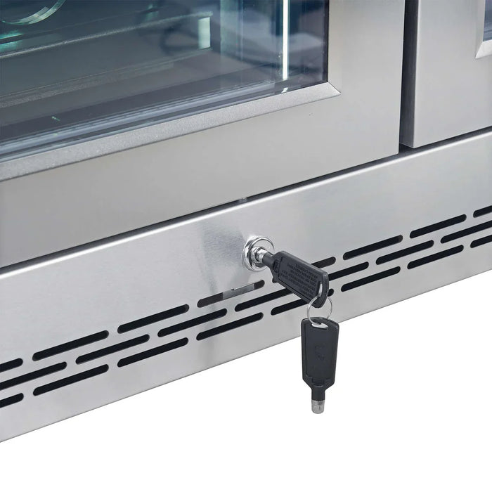 FORNO Abruzzo 48-Inch Dual Zone Wine Cooler with Clear Acrylic Holders & Stainless Trim Shelves (FWCDR6611-48S)