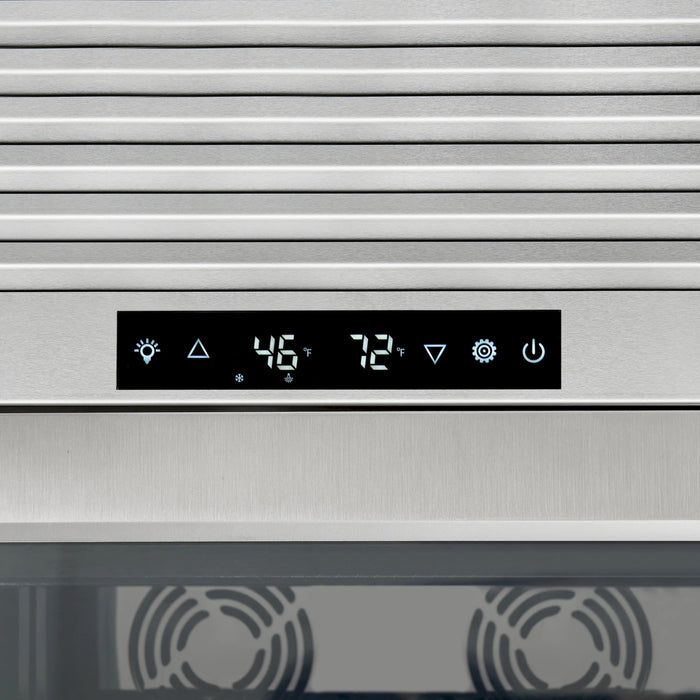 FORNO Abruzzo 48-Inch Dual Zone Wine Cooler with Clear Acrylic Holders & Stainless Trim Shelves (FWCDR6611-48S)