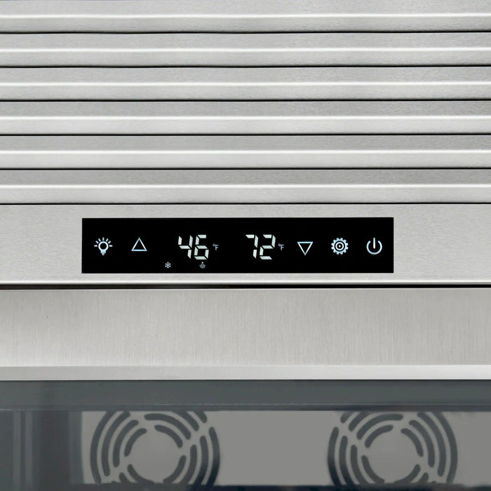 FORNO Abruzzo 48-Inch Dual Zone Wine Cooler with Clear Acrylic Holders & Stainless Trim Shelves (FWCDR6611-48S)