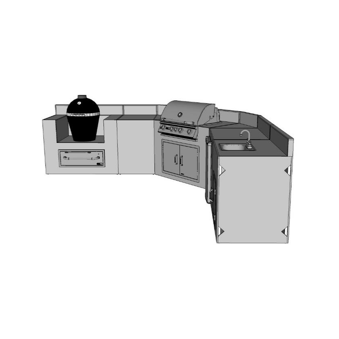 Chicago Brick Oven - DIY Winnetka Kitchen - 20' - 45 ° L-Shaped Kitchen