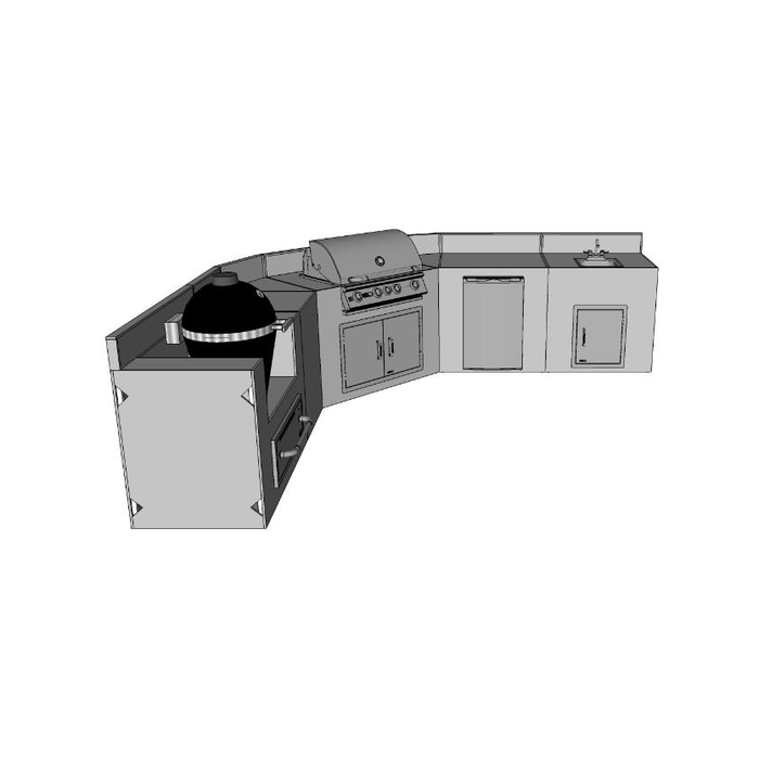 Chicago Brick Oven - DIY Winnetka Kitchen - 20' - 45 ° L-Shaped Kitchen