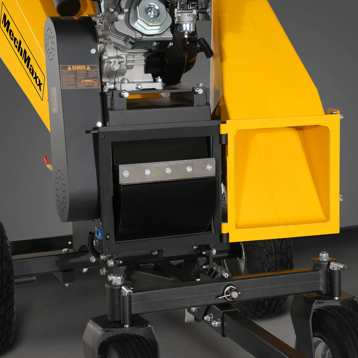 6 inch E-start Zonsen 459cc 15hp Gas Powered 4 - Wheel Drum Wood Chipper with Taillight ,  B150