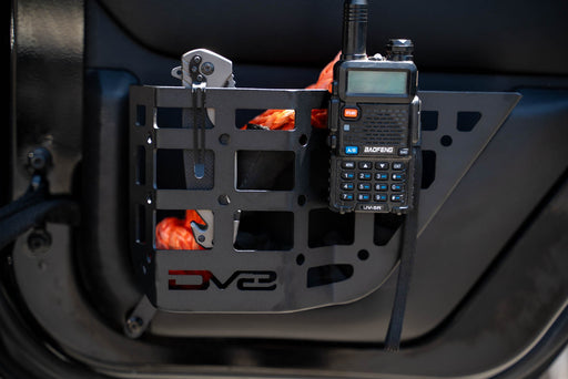 DV8 Offroad 2011-2018 Jeep Wrangler JK Rear Door Pocket Molle Panels – installed on vehicle, image 2 of 12
