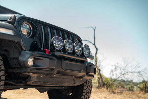 DV8 Offroad 2018-2026 Jeep Wrangler JL Push Bar for Mopar Rubicon Steel Bumper – installed on vehicle, image 2 of 13