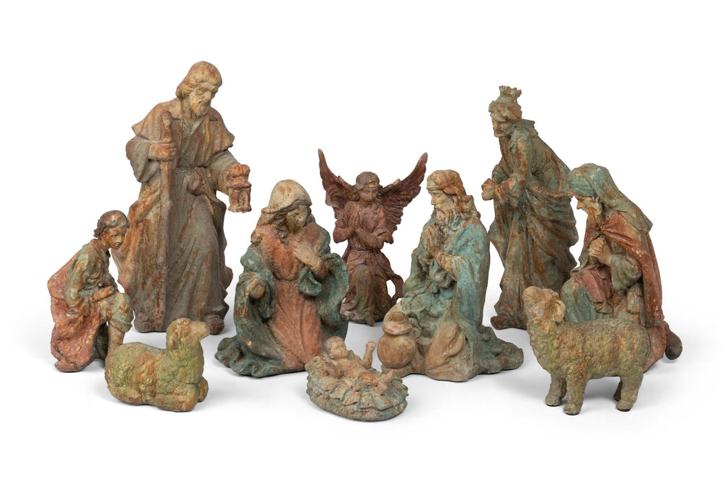 Park Hill Collection Painted Resin Nativity Figures, 17", Set of 10