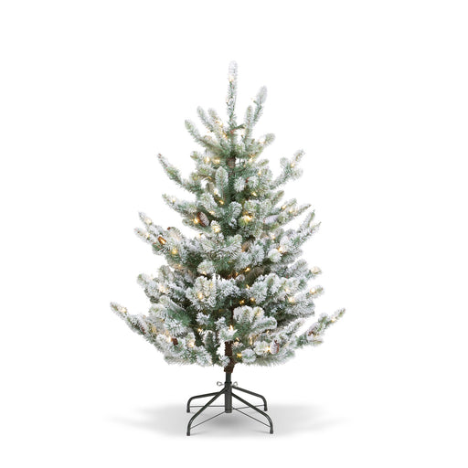 Park Hill Collection Flocked Blue Spruce Tree, 4.5'