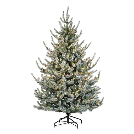 Park Hill Flocked Blue Spruce Tree, 7.5' XPQ40549 - front view