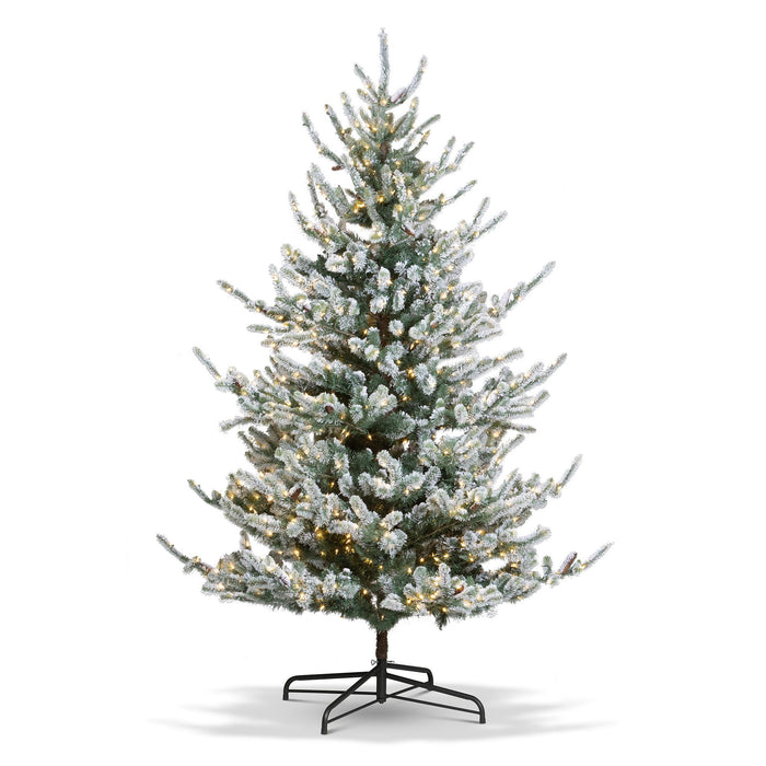 Park Hill Flocked Blue Spruce Tree, 9' XPQ40550 - front view