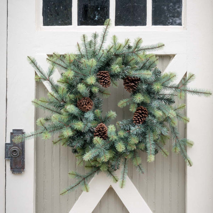 Park Hill Collection Tree Lot Blue Spruce Wreath with LED Lights, Large XPW81010 Park Hill Collection