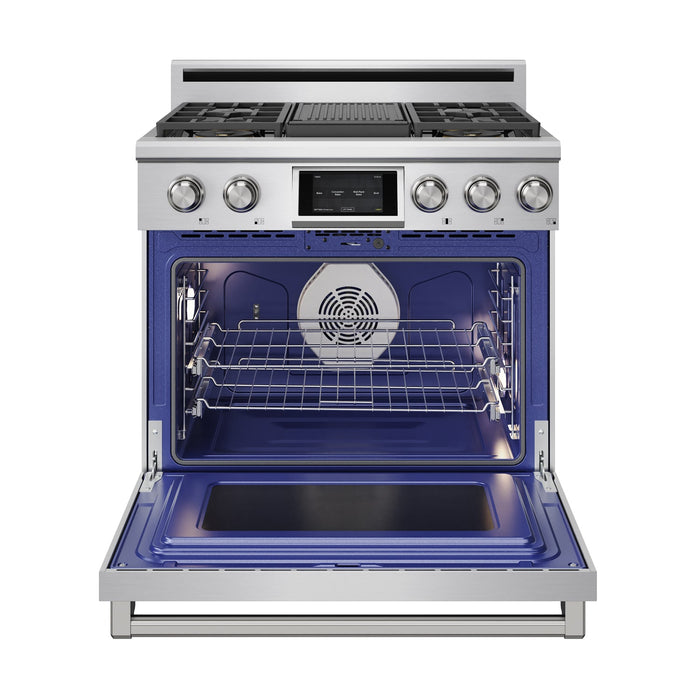 Thor Kitchen X Series 36-Inch Dual Fuel Range (XRD36E) – front open