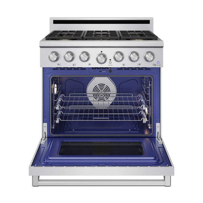 Thor Kitchen X Series 36-Inch Gas Range (XRG36E) – front open
